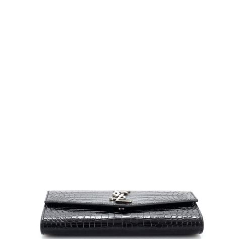 Uptown Chain Wallet in Crocodile